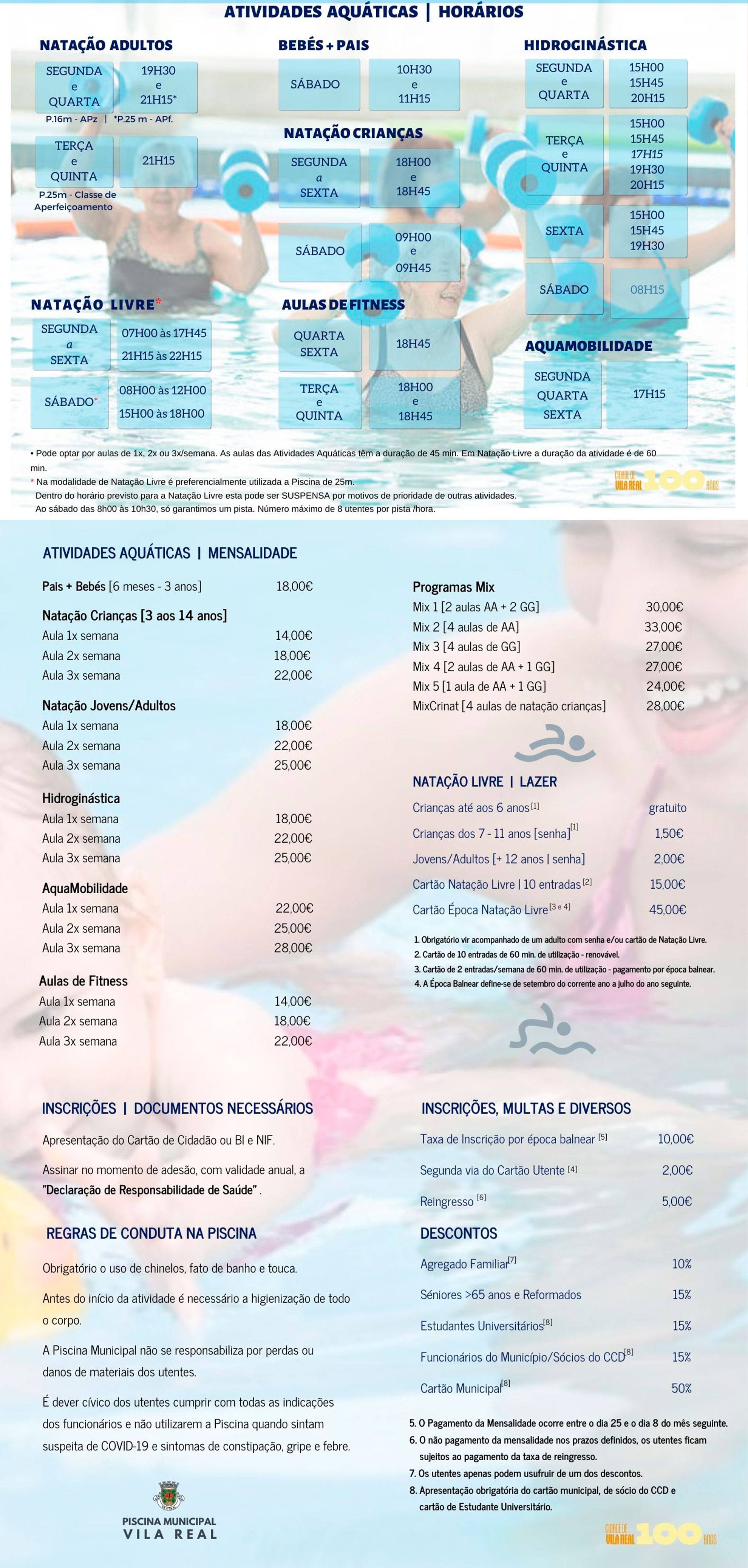 PISCINA MUNICIPAL COBERTA REABRE A 15 DE SETEMBRO COM TODAS AS ATIVIDADES EM FUNCIONAMENTO